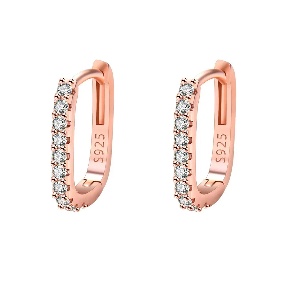 Orecchini a Cerchio con Zircone in Argento 925 – Eleganza Cristallo