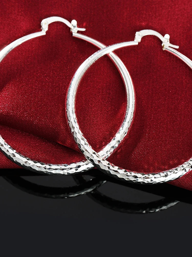 Orecchini a Cerchio in Argento Sterling 925 – 5 cm | Gioielli da Donna