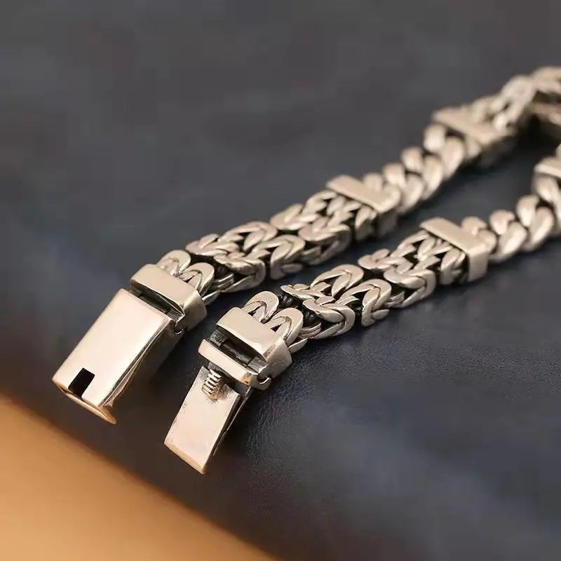 Bracciale Doppio Strato in Argento 925 – Stile Retro Etnico