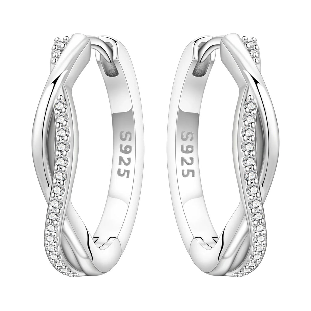 Orecchini a Cerchio Intrecciati in Argento 925 – Stile Trendy