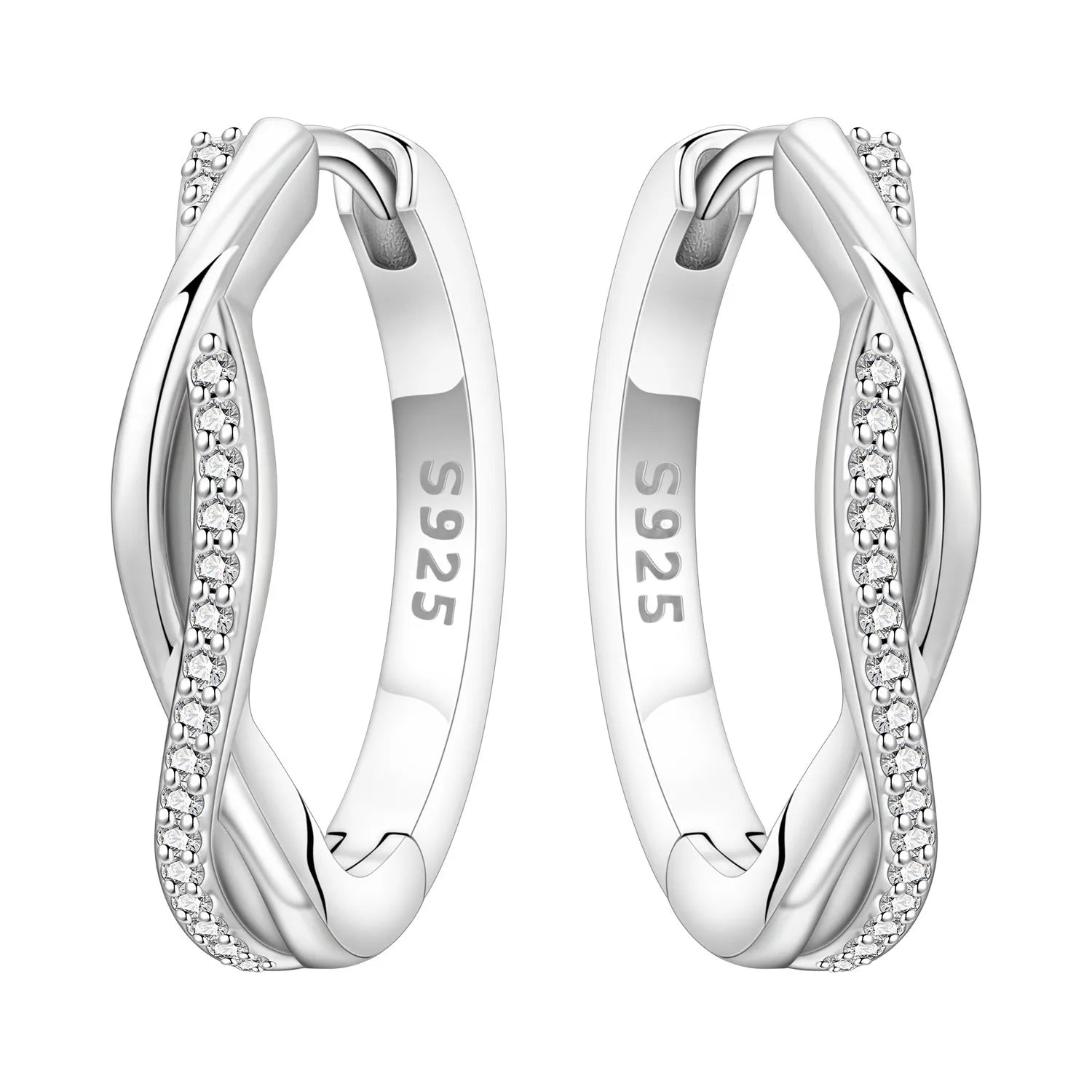 Orecchini a Cerchio Intrecciati in Argento 925 – Stile Trendy
