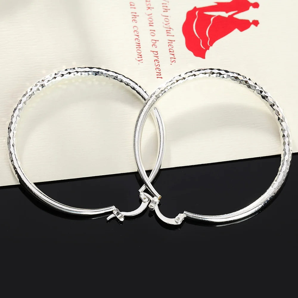 Orecchini a Cerchio in Argento Sterling 925 – 5 cm | Gioielli da Donna