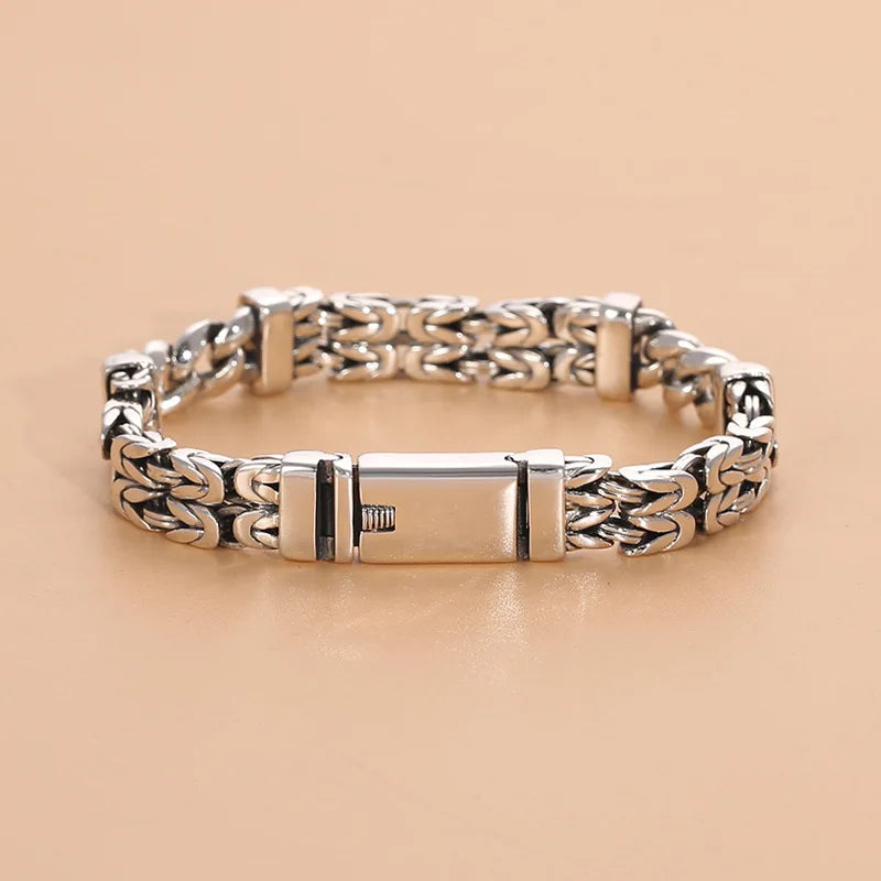 Bracciale Doppio Strato in Argento 925 – Stile Retro Etnico