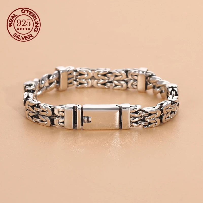 Bracciale Doppio Strato in Argento 925 – Stile Retro Etnico
