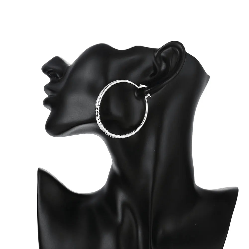 Orecchini a Cerchio in Argento Sterling 925 – 5 cm | Gioielli da Donna