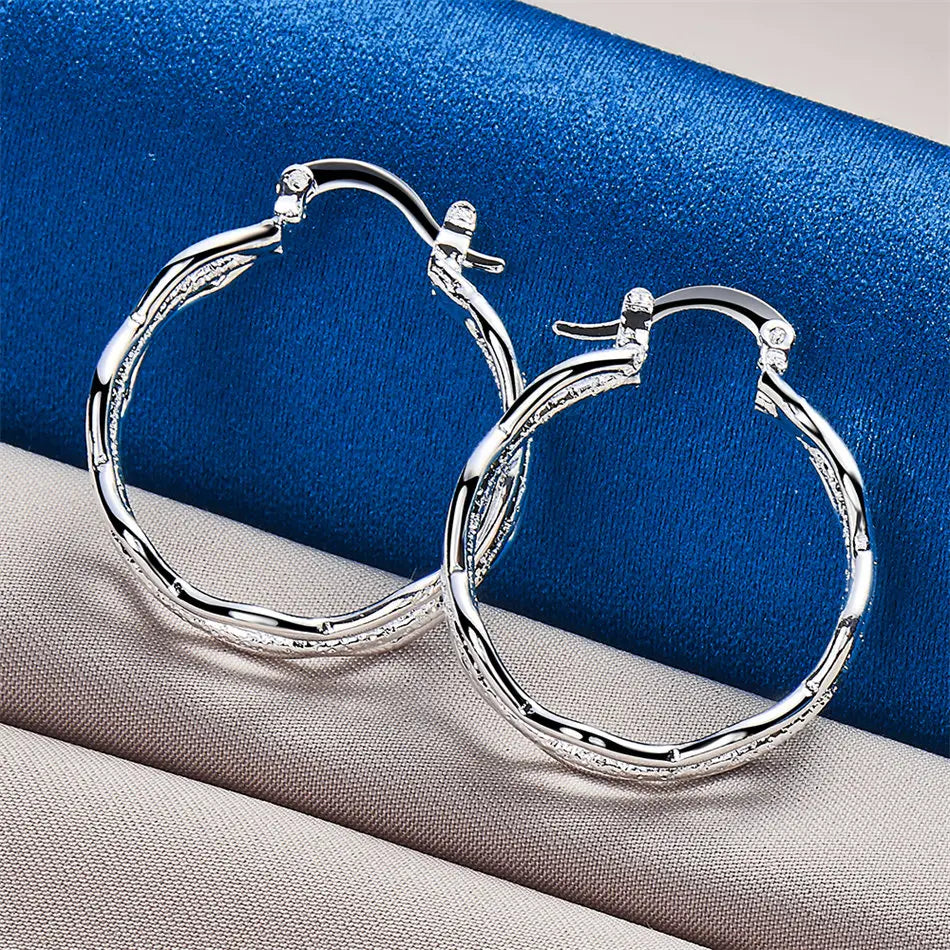 Orecchini a Cerchio Triplo Strato in Argento 925 – Design Wave