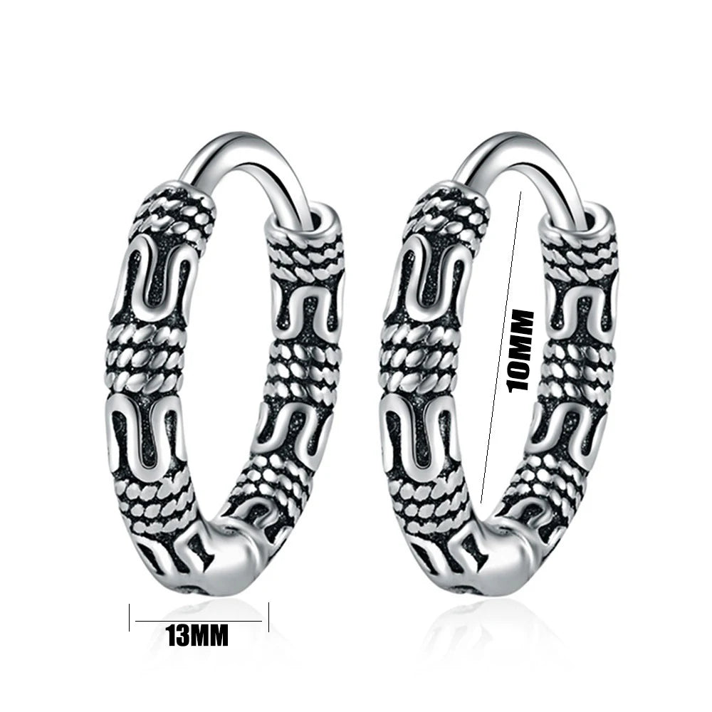 Orecchini a Cerchio Vintage in Argento 925 – Stile Coreano