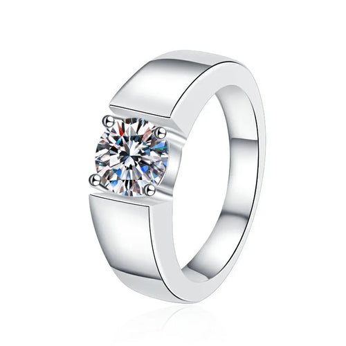 Anello Solitario in Argento 925 con Moissanite