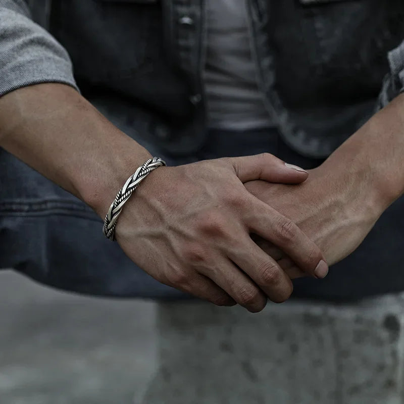 Bracciale Intrecciato a Mano in Argento 925 – Stile Coreano