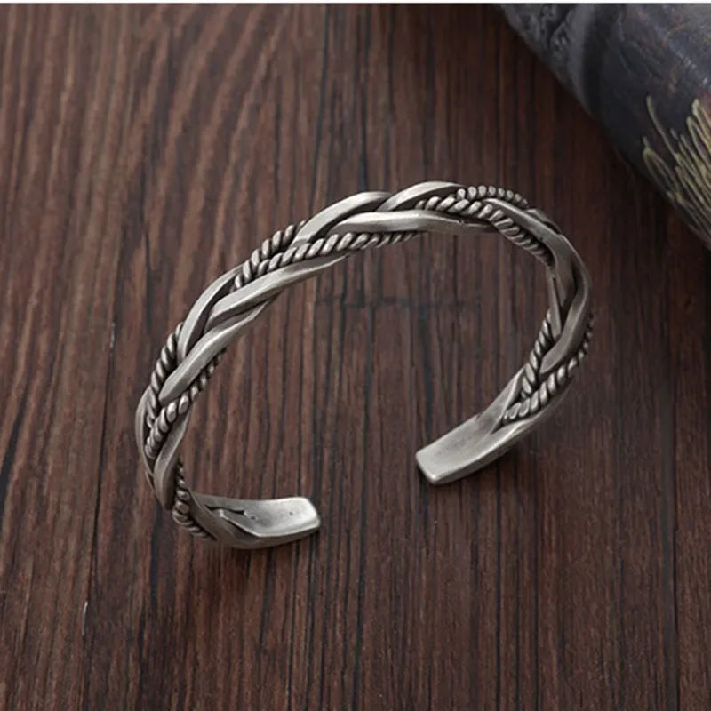 Bracciale Intrecciato a Mano in Argento 925 – Stile Coreano