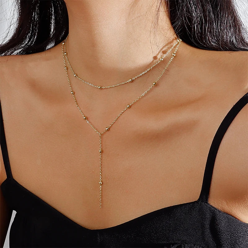 Collana Doppio Filo di Perle in Argento 925 – Filo d'Oro