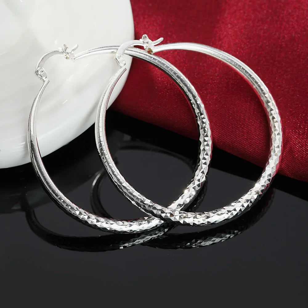 Orecchini a Cerchio in Argento Sterling 925 – 5 cm | Gioielli da Donna
