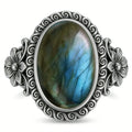 Anello con Pietra Labradorite in Argento 925 – Stile Vintage