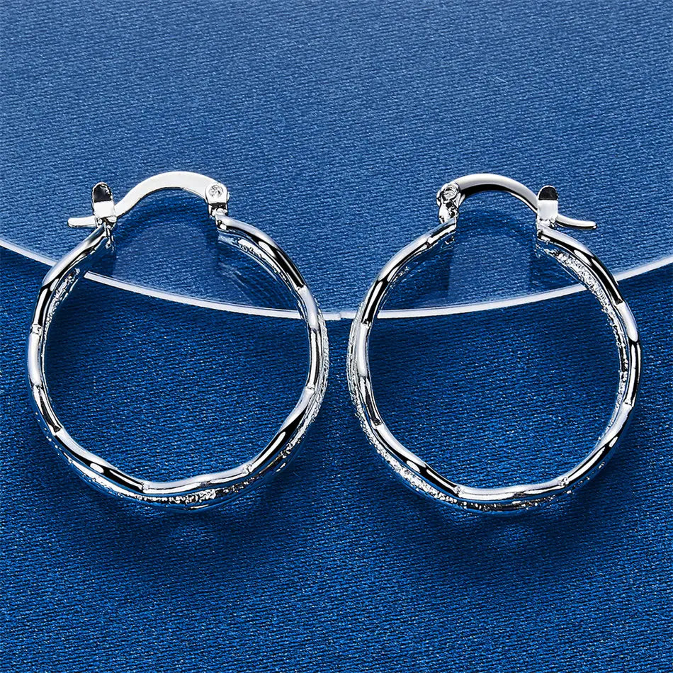Orecchini a Cerchio Triplo Strato in Argento 925 – Design Wave