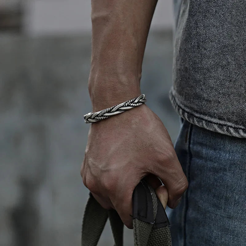 Bracciale Intrecciato a Mano in Argento 925 – Stile Coreano