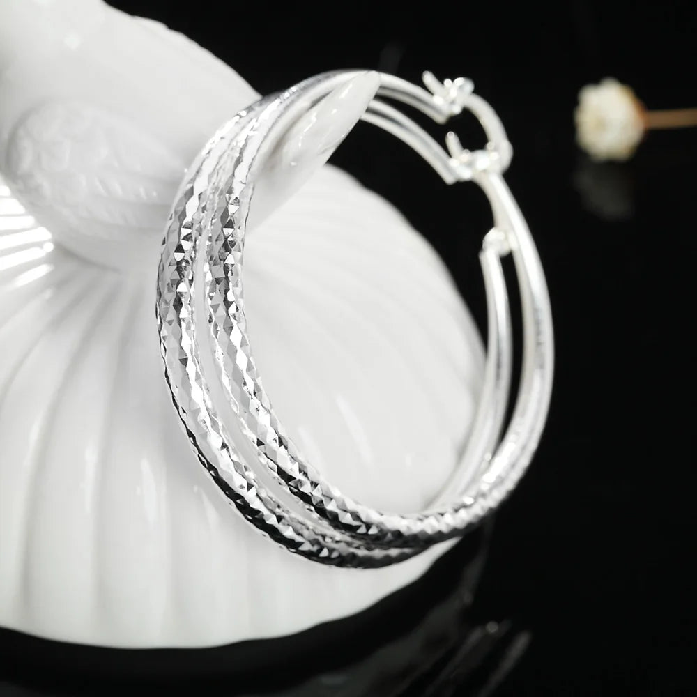 Orecchini a Cerchio in Argento Sterling 925 – 5 cm | Gioielli da Donna