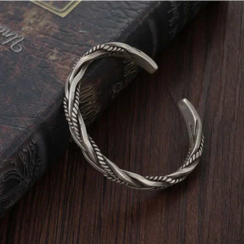 Bracciale Intrecciato a Mano in Argento 925 – Stile Coreano