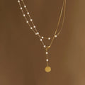 Collana Doppio Strato Snake & Perle – Stile Coreano